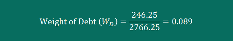 example 1 weight of debt example 1 weight of debt
