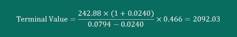 example 1 calculate terminal value example 1 calculate terminal value