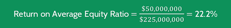 Return on Average Equity Ratio Calculation