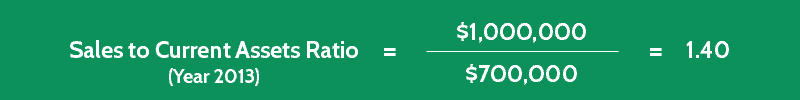 sales to current assets ratio calculation 1