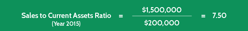 sales to current assets ratio calculation 3